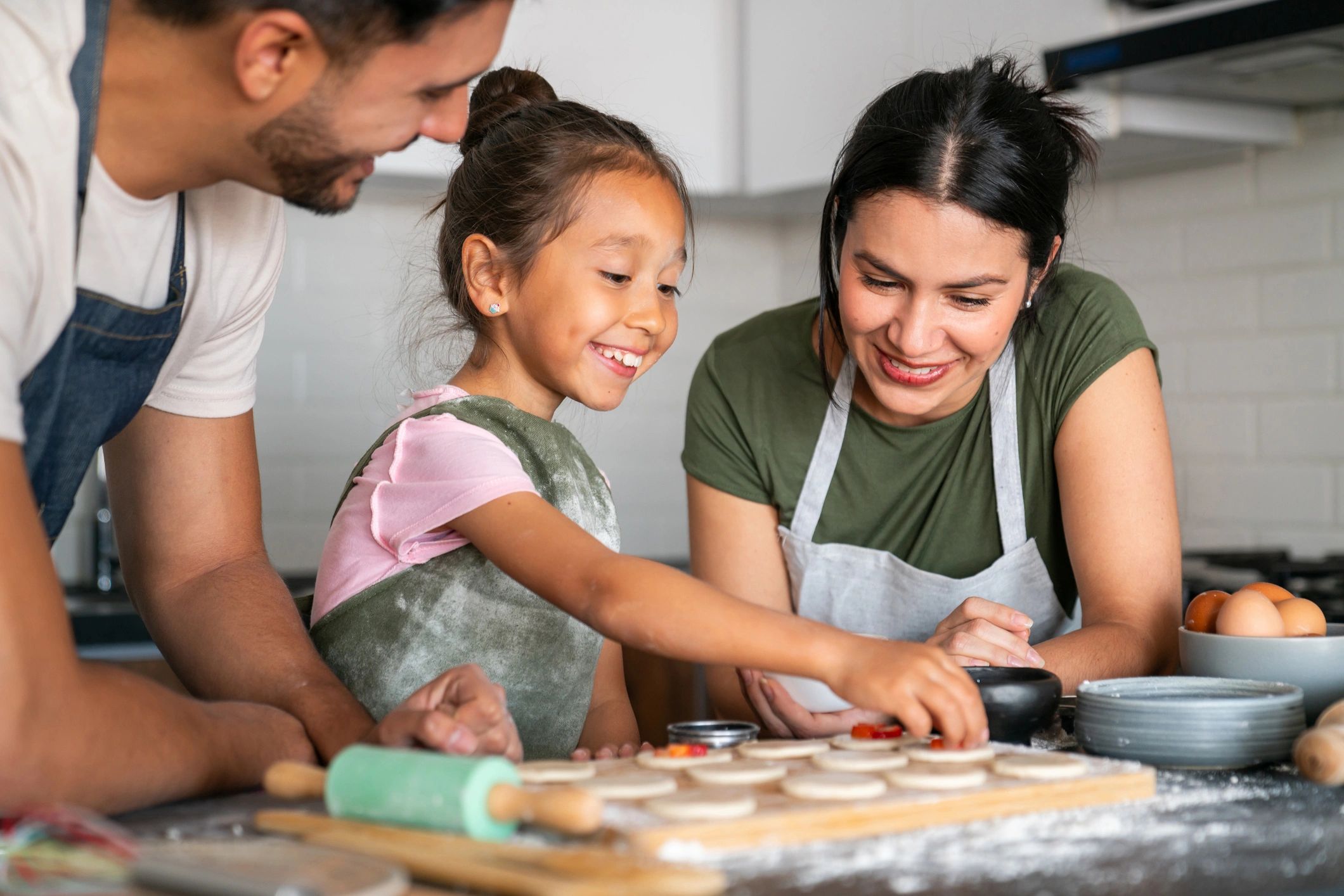family cooking together