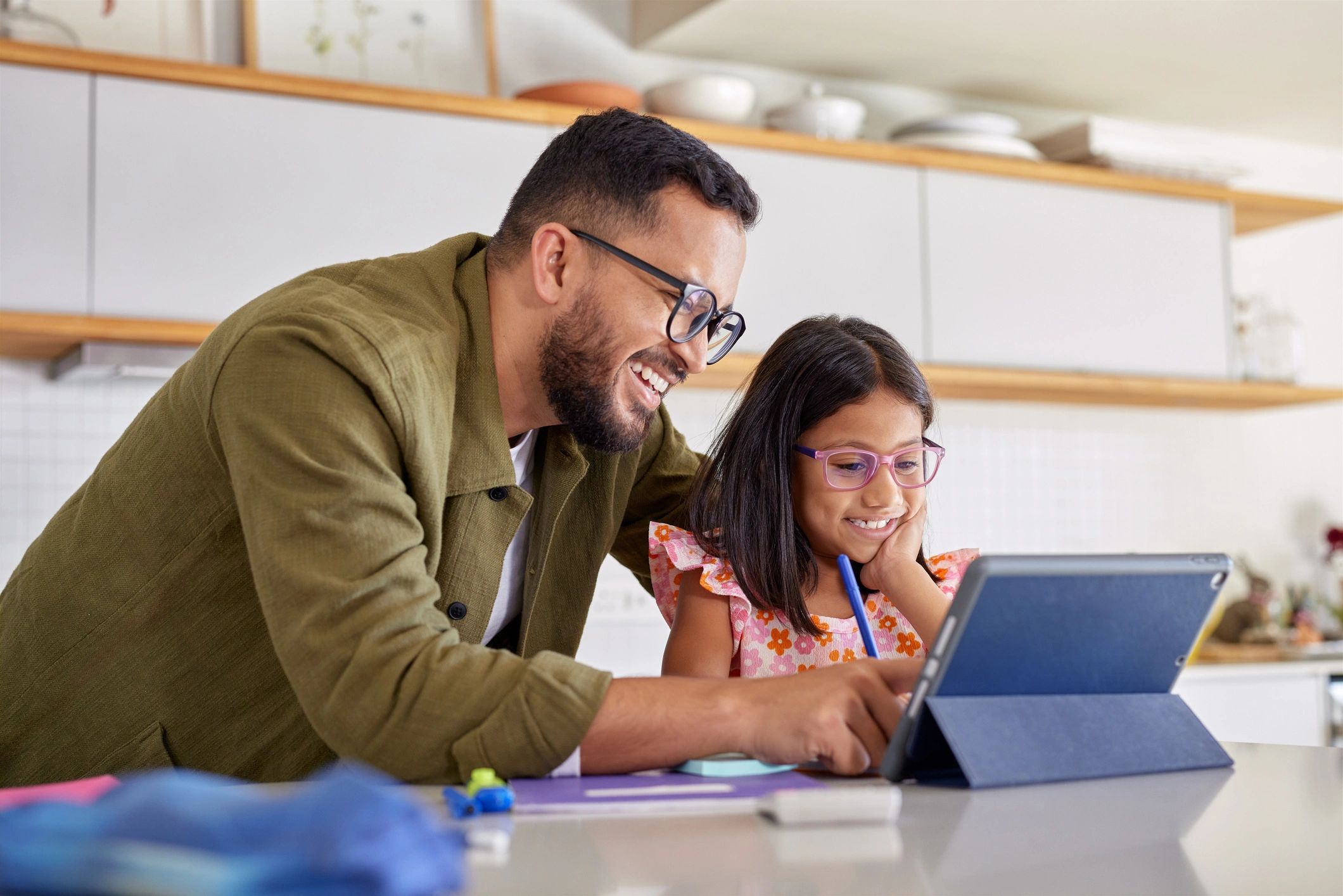 homeschooling family learning at home