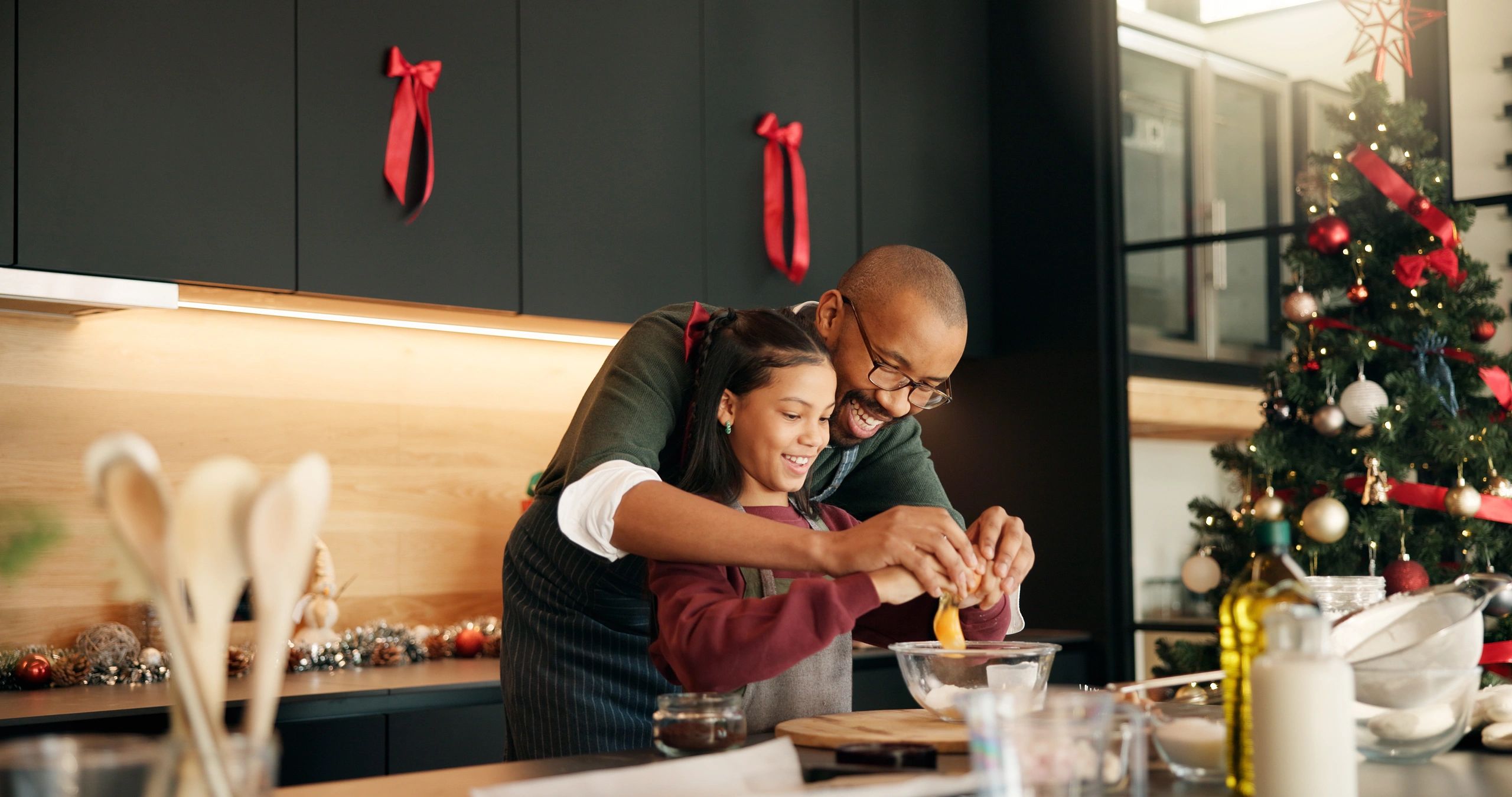 family cooking together